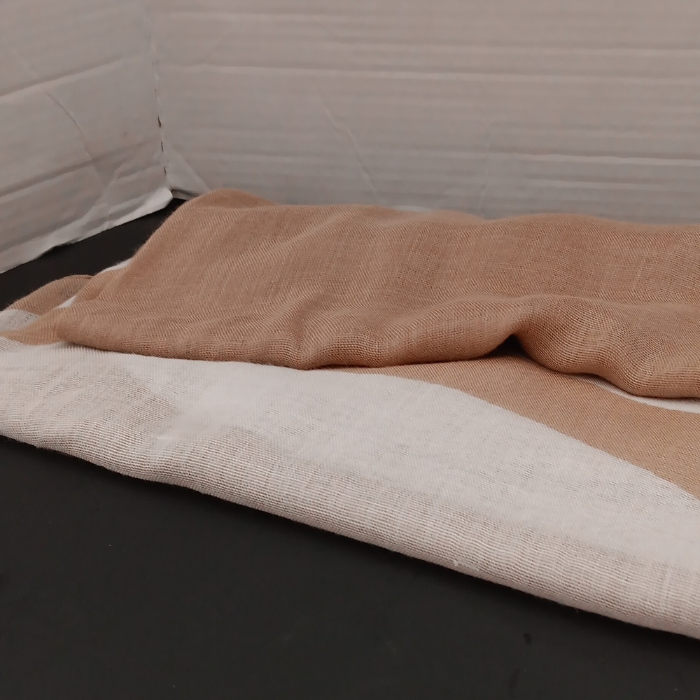 Beige  & solid white scarf